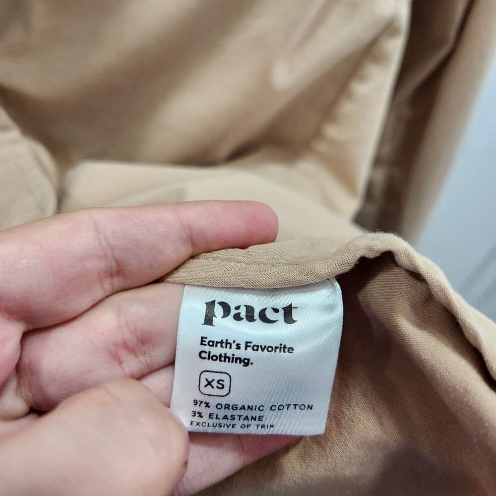 Pact Sesame Boulevard Brushed Twill Blazer Women’s XS Beige Tan With Pockets - Picture 8 of 12